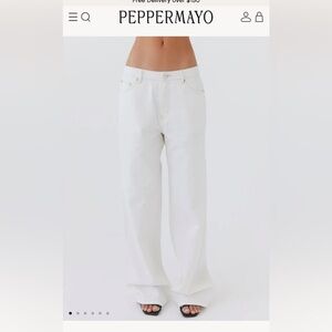 Peppermayo Keanna Low Rise Denim Jeans - Ivory size 6 fits like 8